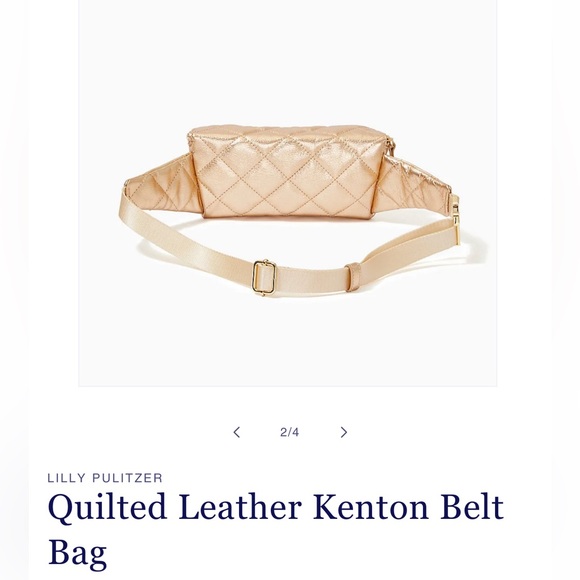 NEW! Lilly Pulitzer Quilted Leather Kenton Belt Bag Gold NWT - Picture 4 of 7